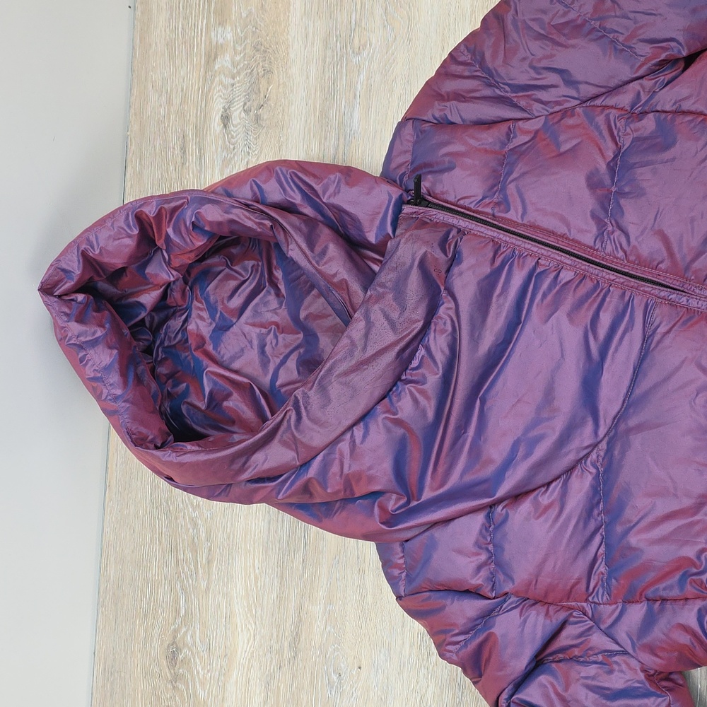Nike Sportswear Womens Iridescent Asymmetrical Down Puffer Jacket Purple XS - Picture 4 of 13